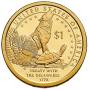 США, 1$ 2013г Сакагавея(индианка). Договор с Делаварами 1778