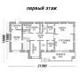 Проект дома из кирпича 1-320К. 300-400 кв. м., 2 этажа, 7 комнат, кирпич