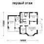 Проект дома из кирпича 7-195К. 100-200 кв. м., 2 этажа, 5 комнат, бетон