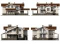 Проект дома из кирпича 2-357К. 300-400 кв. м., 2 этажа, 10 комнат, бетон