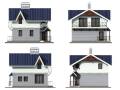 Проект дома из кирпича 2-87К. до 100 кв. м., 2 этажа, 4 комнаты, бетон