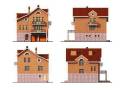 Проект дома из кирпича 2-276К. 200-300 кв. м., 2 этажа, 8 комнат, бетон