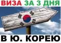 Визы в Южную Корею за 3 дня! Только паспорт и фото, 120$ без доплат