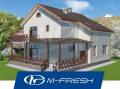 M-fresh Present! (Проект 2-этажного дома с накрытой террасой! ). 200-300 кв. м., 2 этажа, 5 комнат, бетон