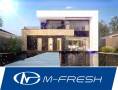 M-fresh Plaza! (Готовый проект современного дома с плоской кровлей! ). 300-400 кв. м., 2 этажа, 5 комнат, кирпич