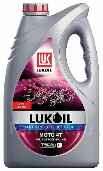 Лукойл Масло МОТО 4Т 10W30 API-SL (п/синт) 4л, полусинтетическое, 4,00 ...