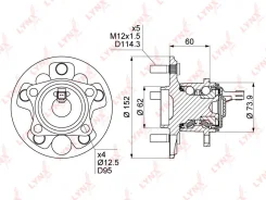 ������� ������ ������ ������ ����� ��� Toyota Auris, Toyota Corolla LYNXauto WH-1089 WH1089 ����