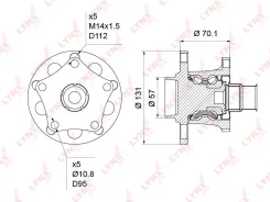 ������� ������ ������ ������ ����� ��� AUDI A6, Volkswagen Passat, Skoda Superb LYNXauto WH-1222 WH1222 ����