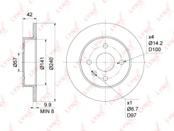 ������ ��������������� ��������� ���� 240x10 ��� OPEL Astra, OPEL Combo, OPEL Meriva LYNXauto BN-1118 BN1118 ����