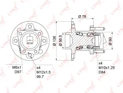 ������� ������ ������ ������ ����� ��� OPEL Astra, OPEL Vectra, OPEL Combo LYNXauto WH-1171 WH1171 ����