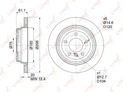 ���� ��������� ������������� ������ 298x20 ��� BMW 5 LYNXauto BN-1010 BN1010 ����
