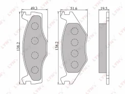 ������� ��������� �������� �������� ��� Volkswagen GOLF, Volkswagen Jetta II, SEAT Toledo I LYNXauto BD-8004 BD8004 ����