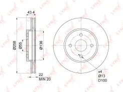 ���� ��������� ������������� 258x22 �������� ��� Mazda 2 1.5 LYNXauto BN-1074 BN1074 ����