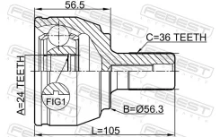 ���� ������� �������� ������ ����� ��� Volvo V70, Volvo 240, Volvo 740 febest 2110-focii20 2110FOCII20 ����