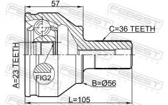 ���� �������� 23x56x36, �������� ������, ����� ��� Volvo V70, Volvo 240, Volvo 740 Febest 2110-Focii 2110FOCII ����