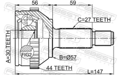 ���� �������� 30X57X27 7024788 FORD Mondeo GD 1996-2000 [EU] 2110-MONA44 Febest 2110MONA44 ����