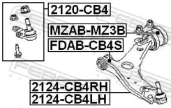 ����� ������� ������� ������ �������� ������ ����� ��� FORD Focus, FORD C-MAX/Grand C-MAX, Volvo V50 febest 2120-cb4 2120CB4 ����