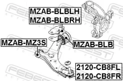 ����� ������� ������� ������ �������� ������ ��� FORD Focus, FORD C-MAX/Grand C-MAX, Volvo V40 febest 2120-cb8fr 2120CB8FR ����