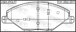 ������� ��������� Skoda Rapid NH# 2013-2022 �����. (� ������� � ��������� ������) Febest 2301POLF ����