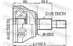 ���� �������� 27x53x36, ��������, ������, ����� ��� Volkswagen GOLF, Volkswagen BORA, AUDI A1 Febest 2310-033 2310033 ����