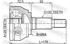 ���� �������� 29x64x30 | ����� ����/��� | Febest 2310Touar 2310TOUAR ����