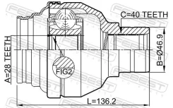 ���� AUDI A3/S3/Sportb. /LIM. /QU. 2004-2013 �����. ���. Febest 2311TMT ����