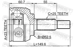 ���� �������� 23x52.5x25 ����� ����, ��� Febest [2410KAPT] 2410KAPT ����