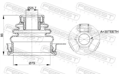 ��������� �������� ����������� ���� �������� ����� ��� Renault Megane I, Renault Laguna, Renault Kangoo Febest 2411-Loglh 2411LOGLH ����