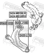 ����� �������� ������ �������� ����� ��� Renault Megane, Renault Grand Scenic, Renault Scenic II febest 2424-megiilh 2424MEGIILH ����