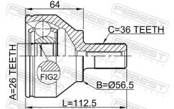 ���� ������� �������� ������ ����� ��� Volvo V70, Volvo 240, Volvo 740 febest 2710-s40ii 2710S40II ����