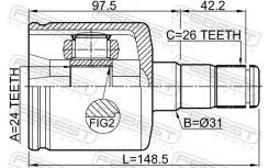 ���� ���������� ����� 24x31x26 Febest 2711-S80ATLH 2711S80ATLH ����