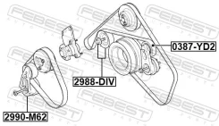����� �������� ���������� ����� � ��������� ��� LAND Rover Defender, LAND Rover Range Rover, LAND Rover Discovery III febest 2988-div 2988DIV ����
