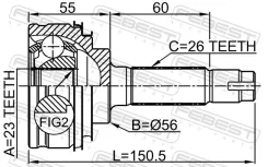 ���� �������� 23x56x26 | ����� ����/��� | Febest 0110010 0110010 ����