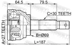 ���� Toyota LAND Cruiser 90 KZJ9#/LJ9#/RZJ9#/VZJ9# 1996.04-2008.12 �����. Febest 0110038 ����