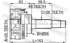���� �������� 25x56x26 | ����� ����/��� | Febest 0110065A48 0110065A48 ����