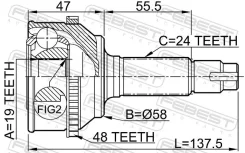 ���� �������� 19x58x24 | ����� ����/��� | Febest 0110073A48 0110073A48 ����