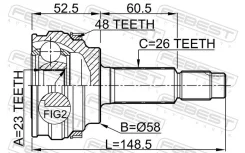 ���� �������� 23x58x26 | ����� ����/��� | Febest 0110-077A48 0110077A48 ����