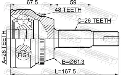 ���� �������� 26x61.3x26 | ����� ����/��� | Febest 0110ACV40L26A48 0110ACV40L26A48 ����