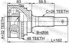 ���� �������� 32x56x26 Febest 0110AT190A48 0110AT190A48 ����