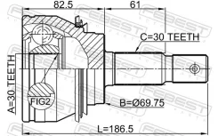 ���� �������� 30x72.5x30 | ����� ����/��� | Febest 0110GRJ150 0110GRJ150 ����