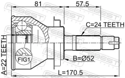 ���� �������� 22x52x24 | ����� ����/��� | Febest 0110J210 0110J210 ����