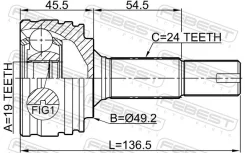 ���� �������� 19x49.2x24 Febest 0110-KGB10 0110KGB10 ����