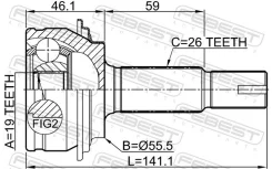 ���� �������� 19x55.6x26 | ����� ����/��� | Febest 0110KSP90Z19 0110KSP90Z19 ����
