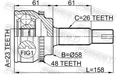 ���� ������� �������� ������ ����� ��� Toyota Corolla, Toyota Avensis febest 0110-zze120a48 0110ZZE120A48 ����