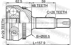 ���� �������� 29x55x26 | ��� ����/��� | Febest 0110ZZE132A48 0110ZZE132A48 ����