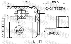 ���� ���������� 26x50x24, �������� ����� ��� Toyota Camry, Toyota Venza, Toyota Avensis Febest 0111-AGV10LH 0111AGV10LH ����