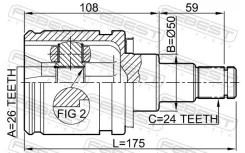 ���� ���������� 26x50x24 | ����� ��� | Febest 0111-AZT250LH 0111AZT250LH ����