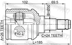 ���� ���������� ����� 26x50x24 Febest 0111-AZT251LH 0111AZT251LH ����