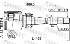 ���� Toyota Avensis AT22#/AZT220/CDT220/CT220/ST22�0/ZZT22# 1997.10-2003.01 �����. ����. Febest 0111CT220RH ����