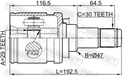 ���� ���������� �������� ������ ��� Toyota Hilux, Toyota Fortuner febest 0111-kun26 0111KUN26 ����